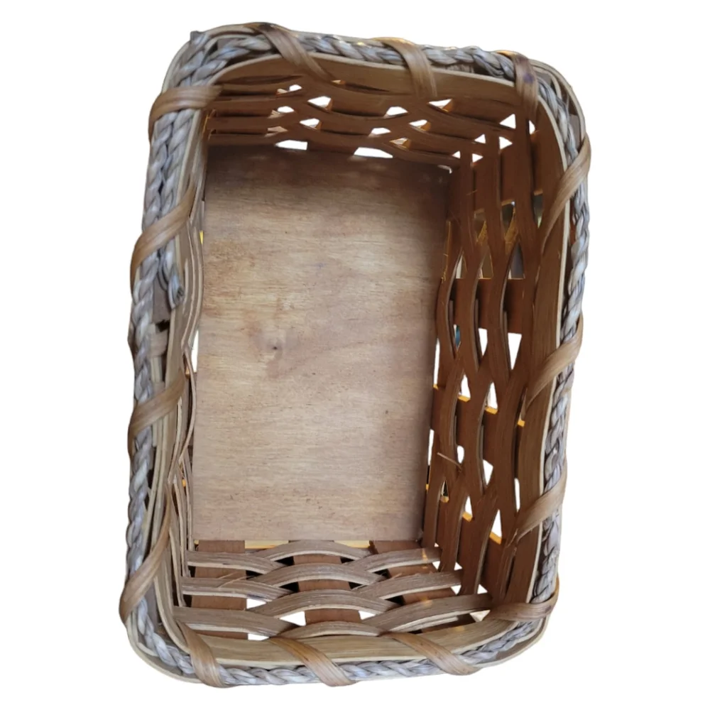 Vtg 2017 Amish Hand Woven Rectangular Wooden Basket By Samuel R Mast